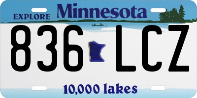 MN license plate 836LCZ