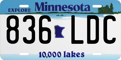MN license plate 836LDC