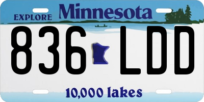 MN license plate 836LDD