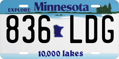 MN license plate 836LDG