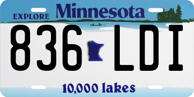 MN license plate 836LDI