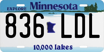 MN license plate 836LDL