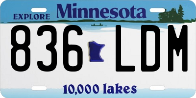 MN license plate 836LDM