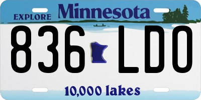 MN license plate 836LDO