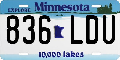 MN license plate 836LDU
