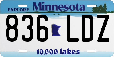 MN license plate 836LDZ