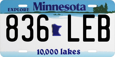MN license plate 836LEB