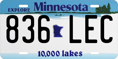MN license plate 836LEC