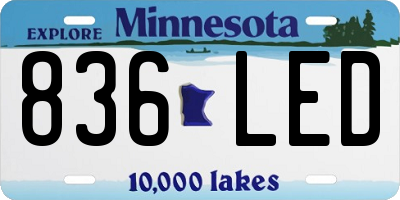 MN license plate 836LED