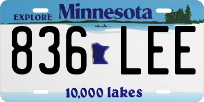 MN license plate 836LEE