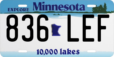 MN license plate 836LEF