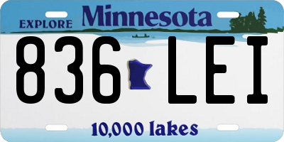 MN license plate 836LEI