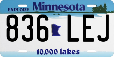 MN license plate 836LEJ