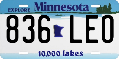 MN license plate 836LEO