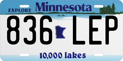MN license plate 836LEP