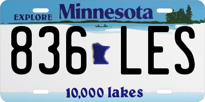MN license plate 836LES