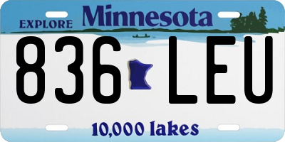 MN license plate 836LEU