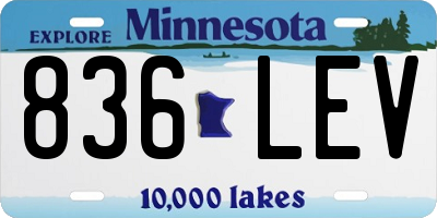 MN license plate 836LEV