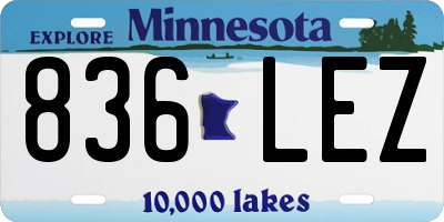 MN license plate 836LEZ