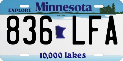 MN license plate 836LFA