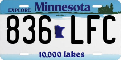 MN license plate 836LFC