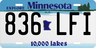 MN license plate 836LFI