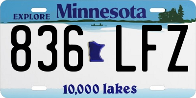 MN license plate 836LFZ