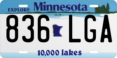 MN license plate 836LGA