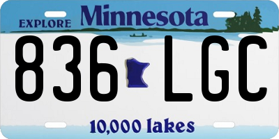 MN license plate 836LGC