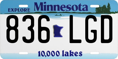 MN license plate 836LGD
