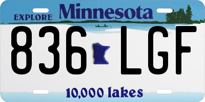 MN license plate 836LGF