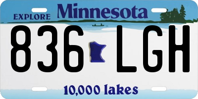 MN license plate 836LGH