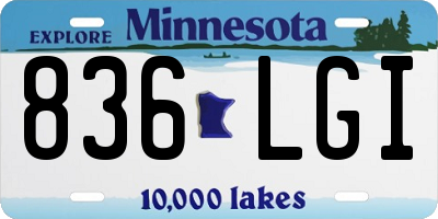 MN license plate 836LGI