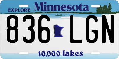 MN license plate 836LGN