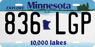 MN license plate 836LGP