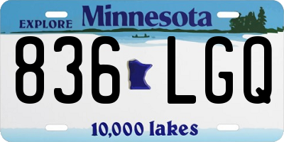 MN license plate 836LGQ
