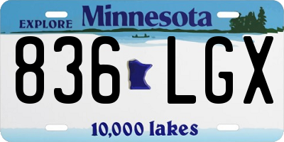 MN license plate 836LGX