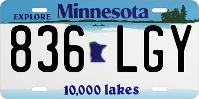 MN license plate 836LGY