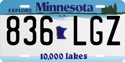 MN license plate 836LGZ