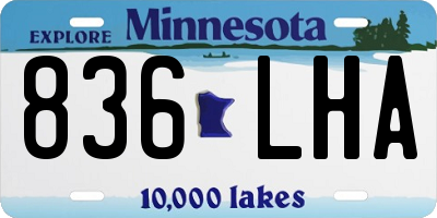 MN license plate 836LHA