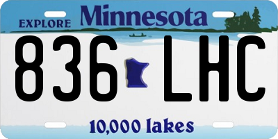 MN license plate 836LHC