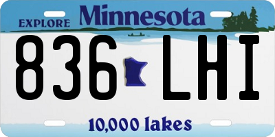 MN license plate 836LHI