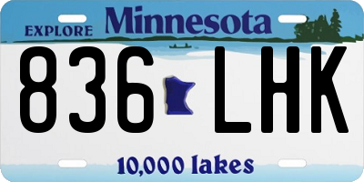 MN license plate 836LHK