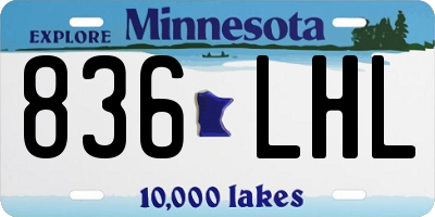 MN license plate 836LHL