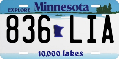 MN license plate 836LIA