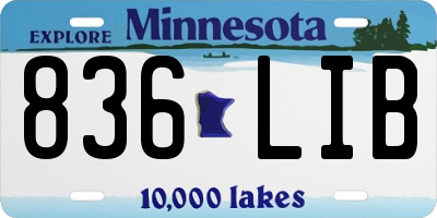 MN license plate 836LIB
