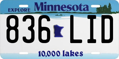 MN license plate 836LID