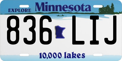 MN license plate 836LIJ