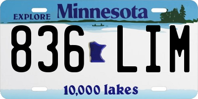 MN license plate 836LIM