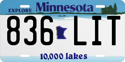 MN license plate 836LIT